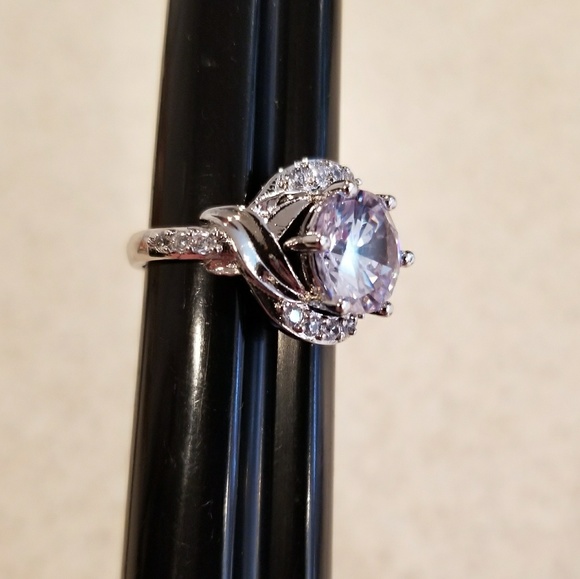 New S925 SP White Sapphire Ring Sizes 7 & 8 - Picture 5 of 8